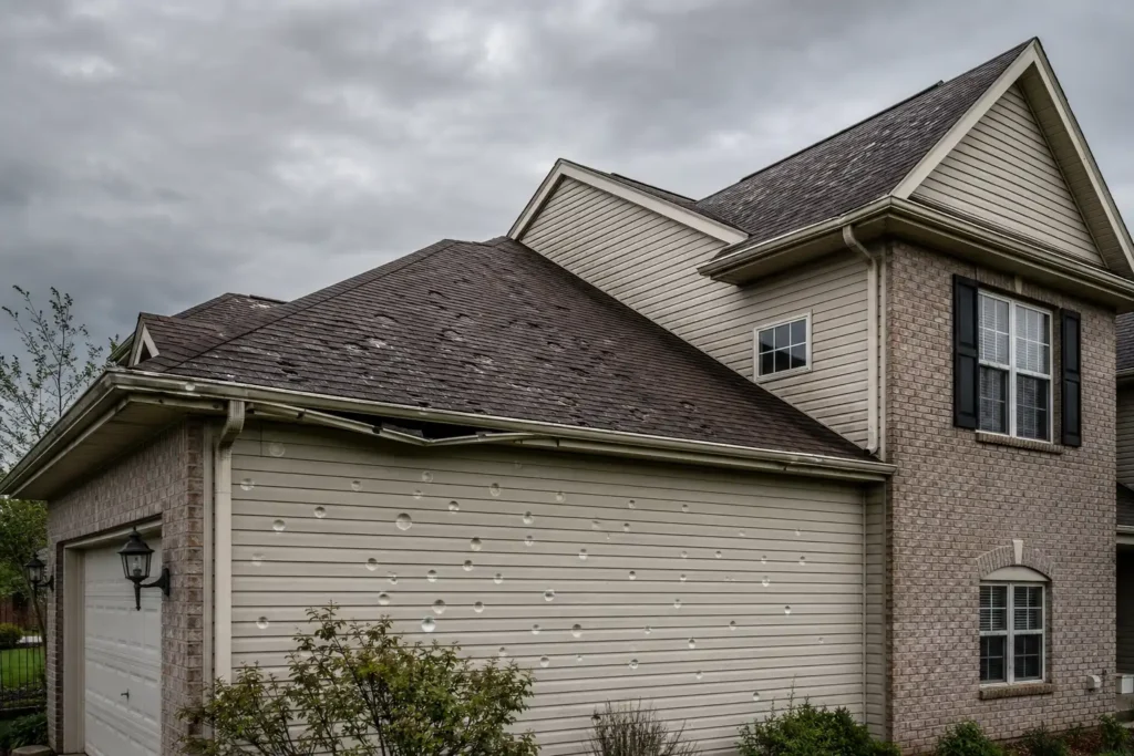 Hail damage repair Peoria IL roof shingles and siding