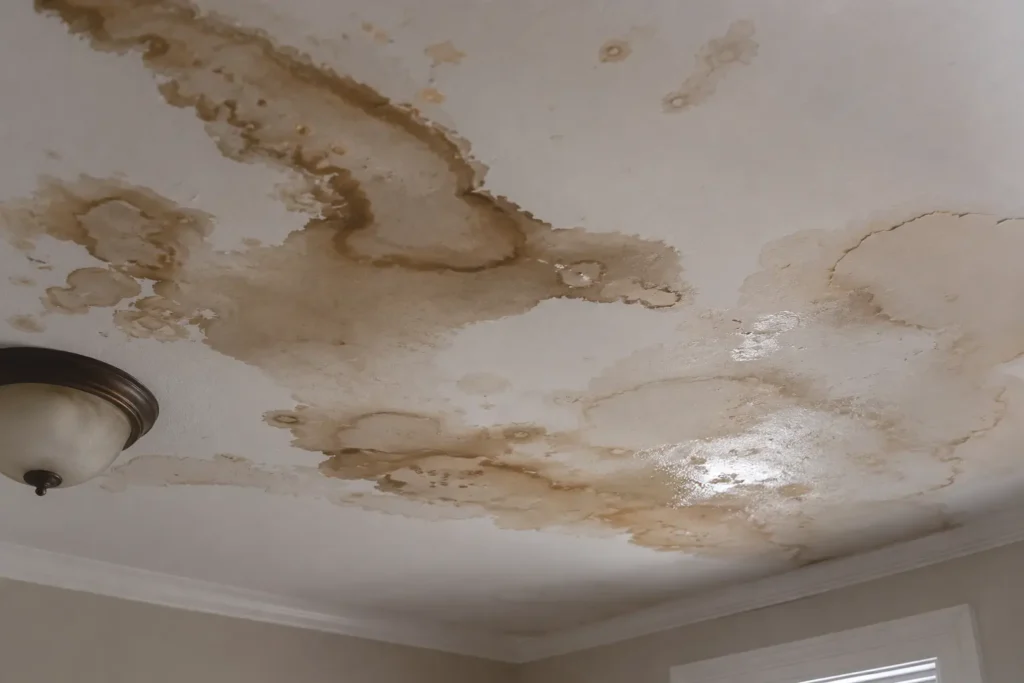 Hail damage water intrusion Peoria IL ceiling interior