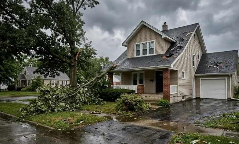 Storm damage repair Peoria IL Midwest home exterior