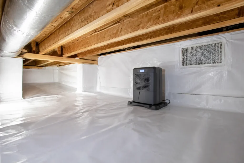 Crawl space encapsulation Peoria IL vapor barrier install