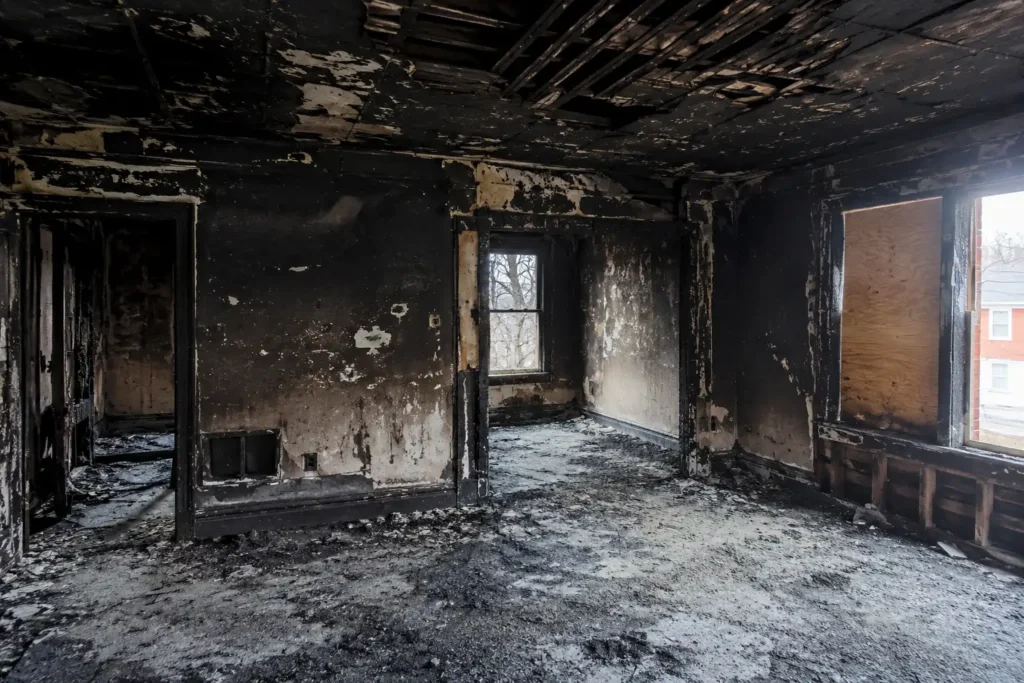 Smoke damage restoration Peoria IL home interior soot