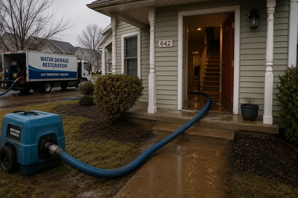 Water mitigation Peoria IL extraction technician home