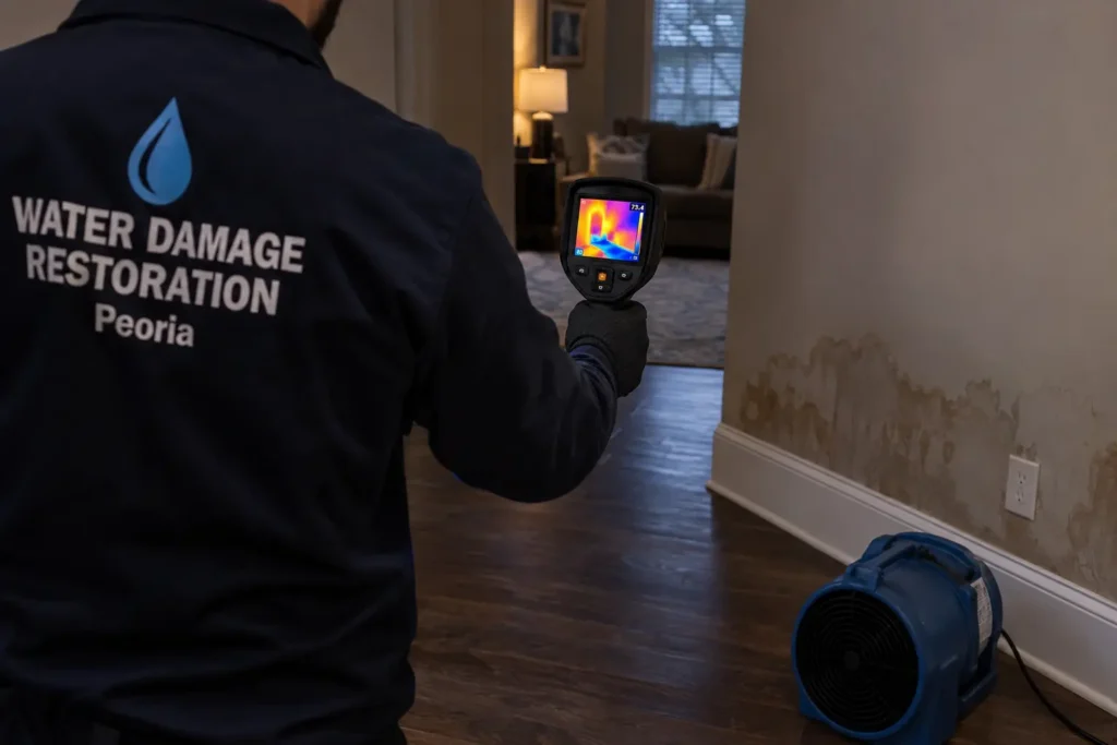 Hidden leak detection Peoria IL thermal imaging technician