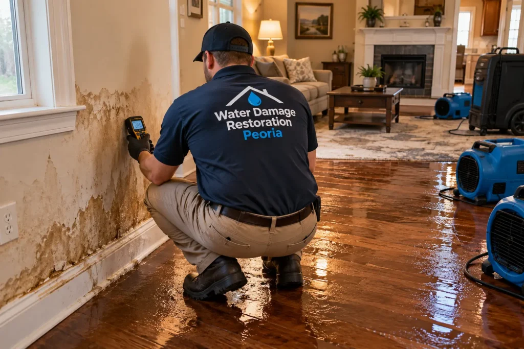 Residential Water Damage Restoration Peoria IL – How Home Jobs Work and Why They Differ From Commercial