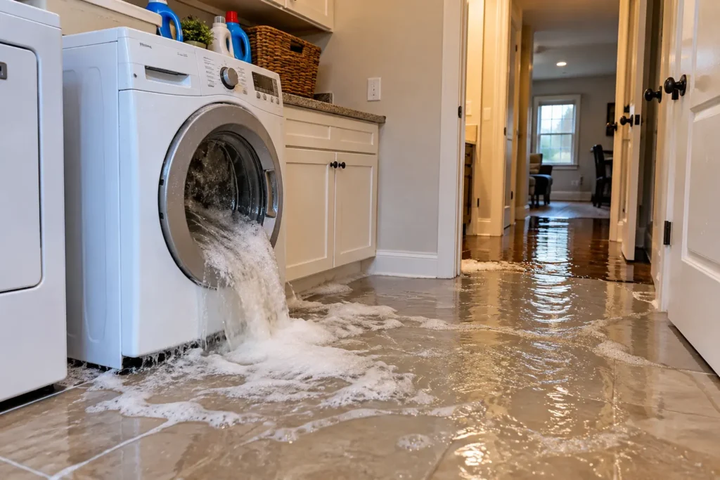 Appliance Water Damage Peoria IL – What to Do When a Washer, Dishwasher, or Water Heater Leaks